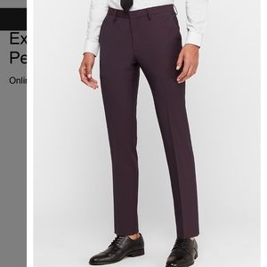EXPRESS Men’s Extra Slim Burg/Plum Stretch Suit Pant NWT